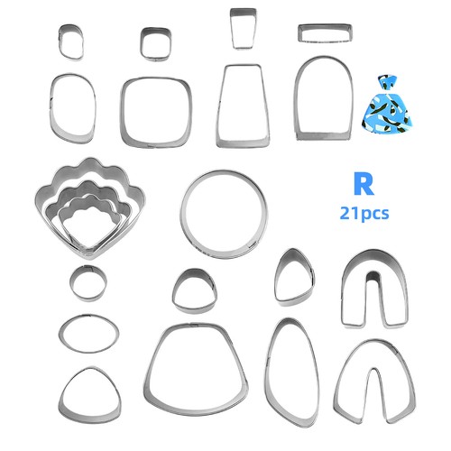 21pcs clay earring cutters - 21pcs,